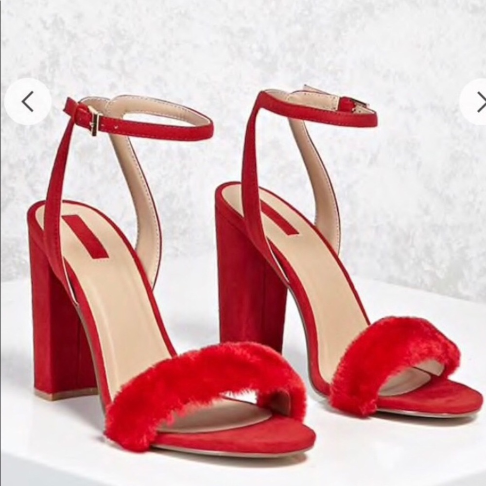 Forever 21 red fur heels